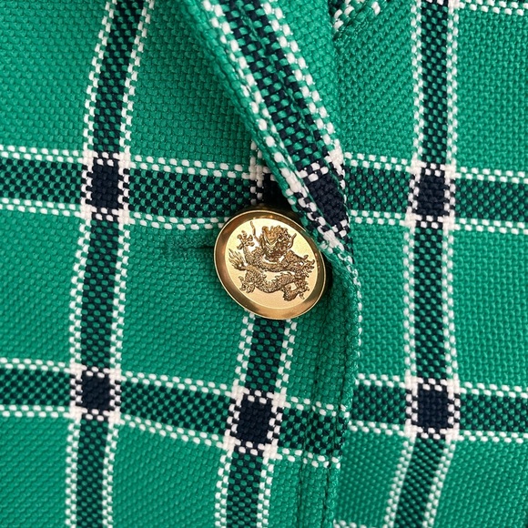 Smythe Green Plaid Blazer with Gold Buttons - Picture 4 of 5